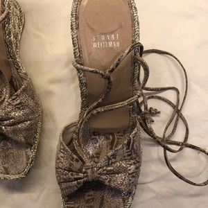 Stuart weitzman strappy wedged shoes, so fun. Best offer 🥳🤩💫